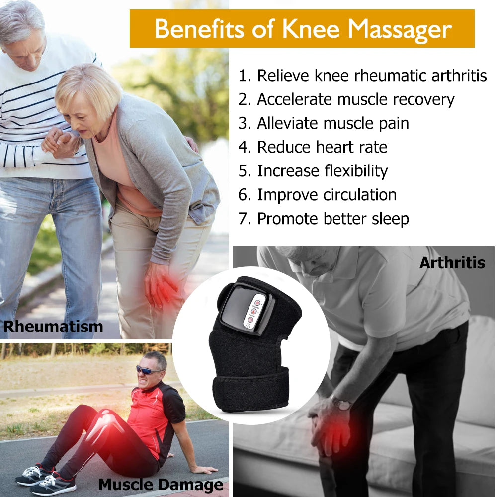 Masajeador de Rodilla con Calor e Infrarrojo Lejano, Soporte Articular