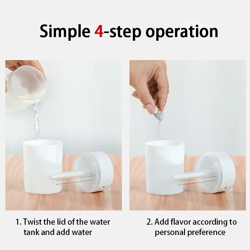 Mini Humidificador Ultrasónico 260ml con Luz LED