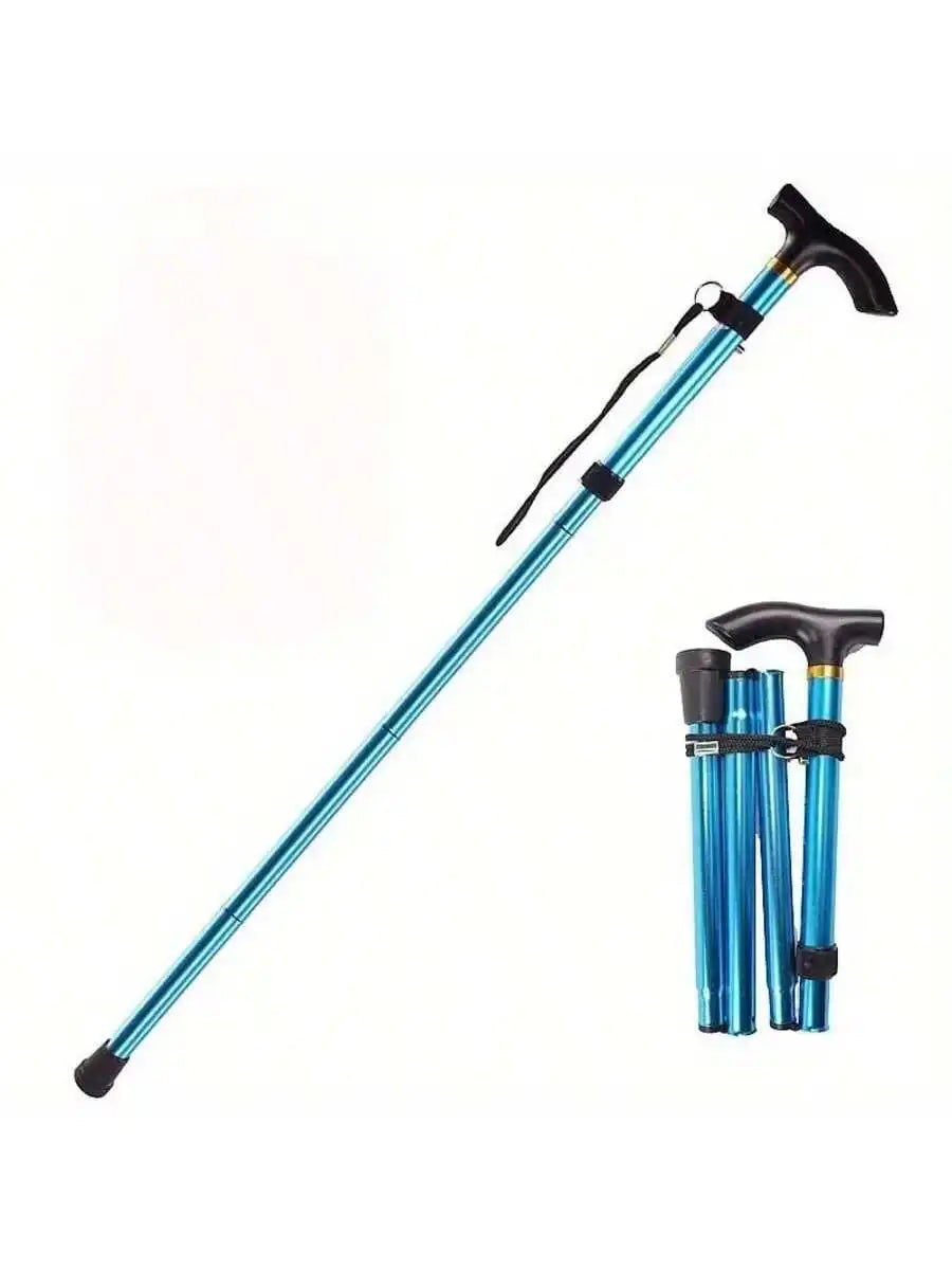 Telescopic crutch outdoor hiking stick aluminum alloy metal folding cane crutches suitable for the elderly