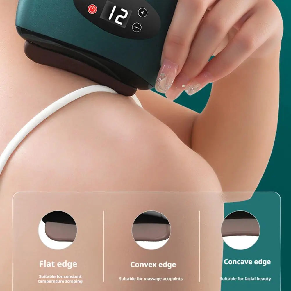 Masajeador Eléctrico Guasha con Compresa Caliente para Ojos, Rostro y Cuello