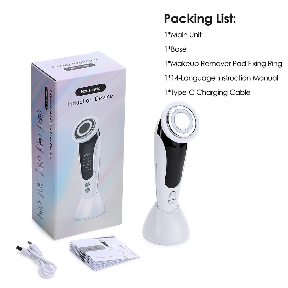 Masajeador Facial 7 en 1 con EMS y Luz LED