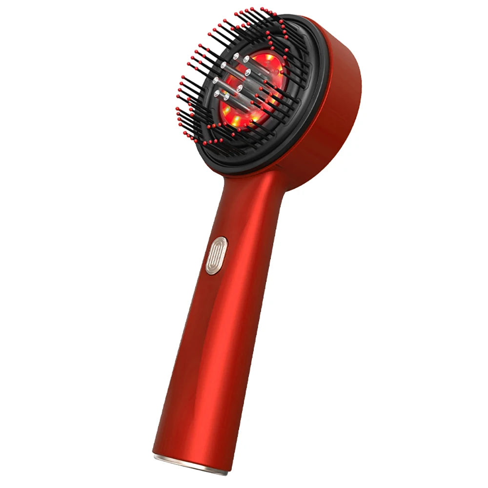 Peine Masajeador Eléctrico con Vibración y Terapia de Luz Roja, Crecimiento Capilar