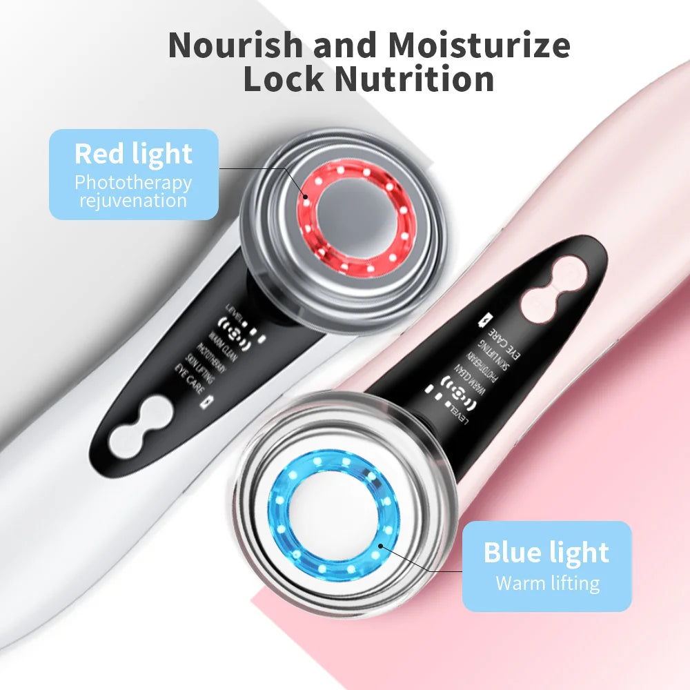 Masajeador Facial 7 en 1 con EMS y Luz LED