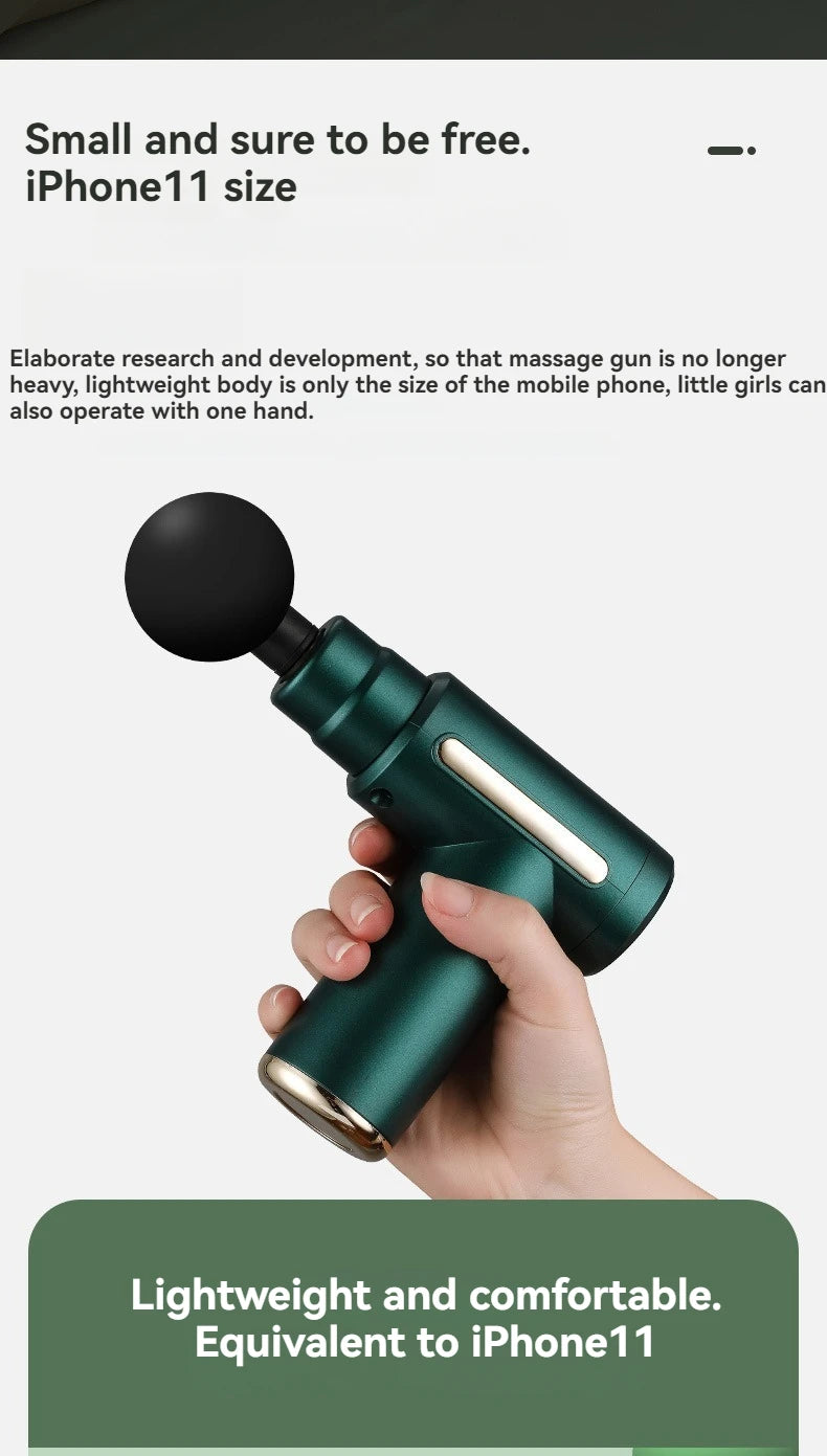 Mini Pistola de Masaje Portátil, Percusión Profunda para Cuerpo