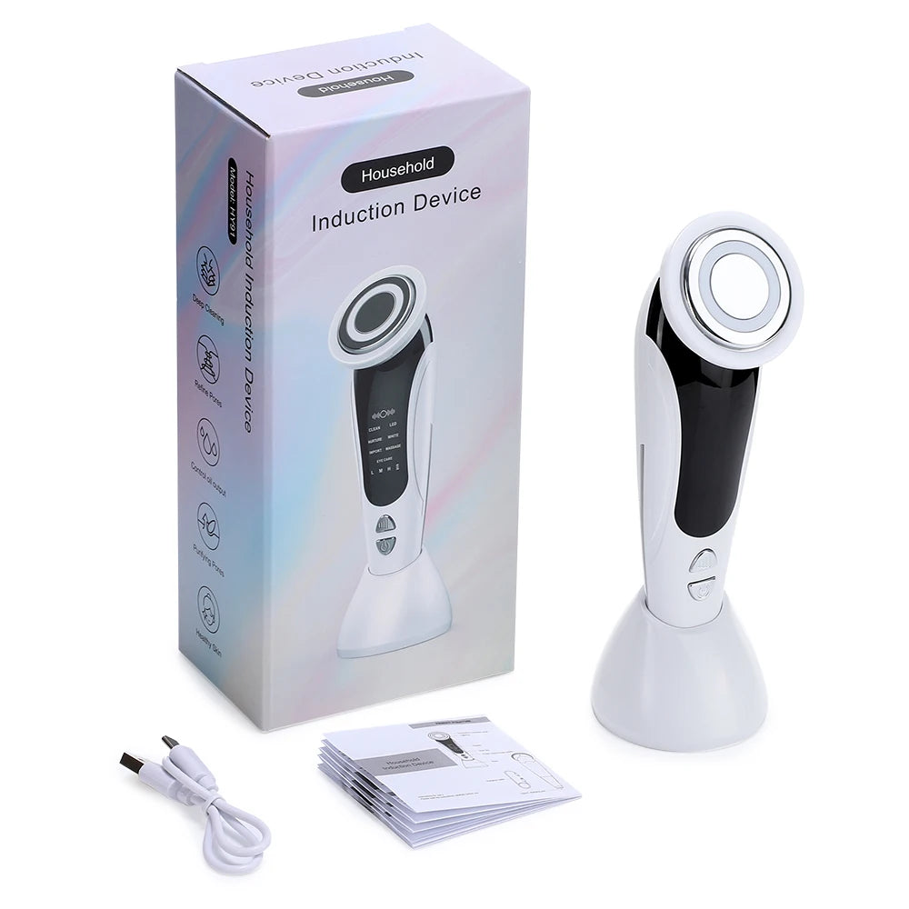 Masajeador Facial 7 en 1 con EMS y Luz LED