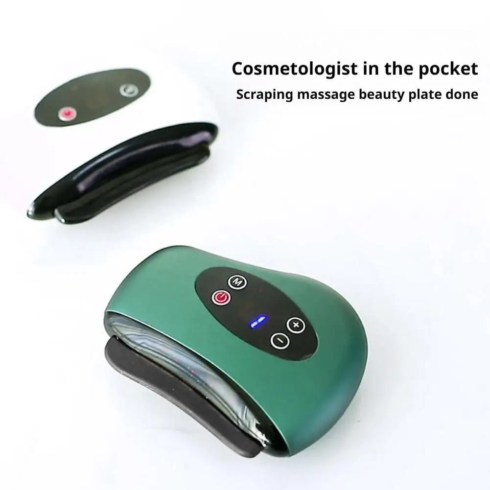 Masajeador Eléctrico Guasha con Compresa Caliente para Ojos, Rostro y Cuello