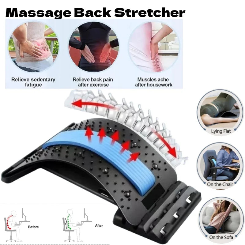 Estirador de Espalda para Masaje y Relajación Muscular, Soporte Lumbar