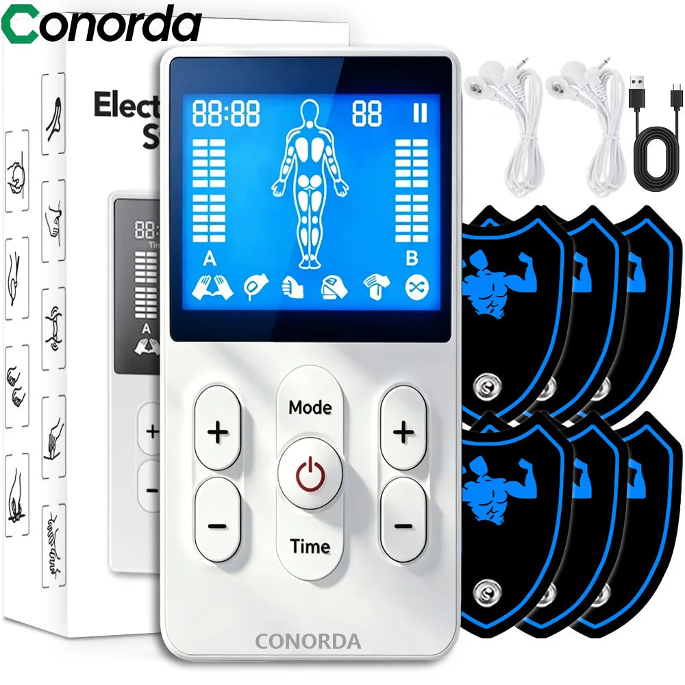 Máquina Digital TENS 2 Canales, Electroestimulador Muscular Recargable