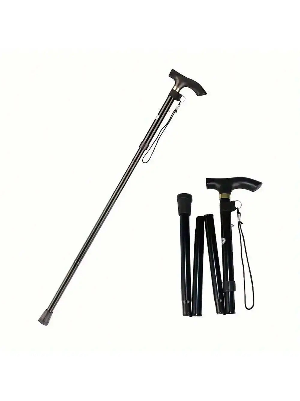 Telescopic crutch outdoor hiking stick aluminum alloy metal folding cane crutches suitable for the elderly