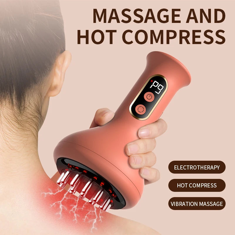 Masajeador Abdominal USB Recargable, Compresa Caliente y Guasha, Brazos y Piernas