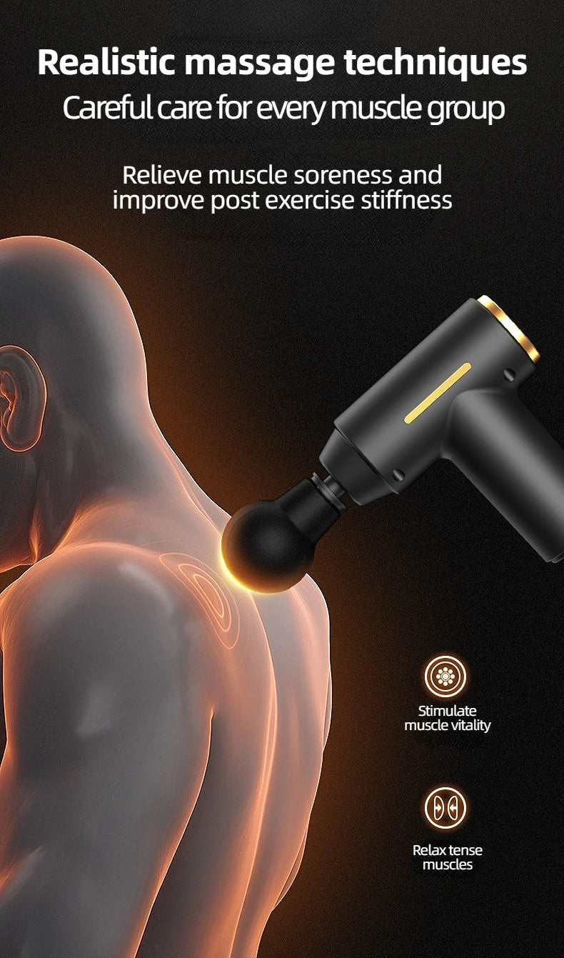 Mini Pistola de Masaje Portátil por Vibración, Alivio Muscular Profundo
