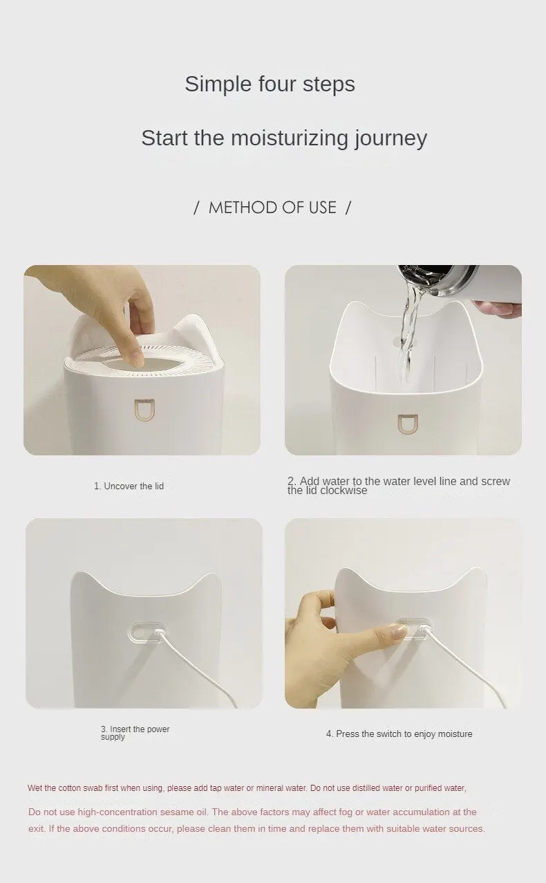 Humidificador de Doble Chorro 3000ml, Aroma y Vapor Frío