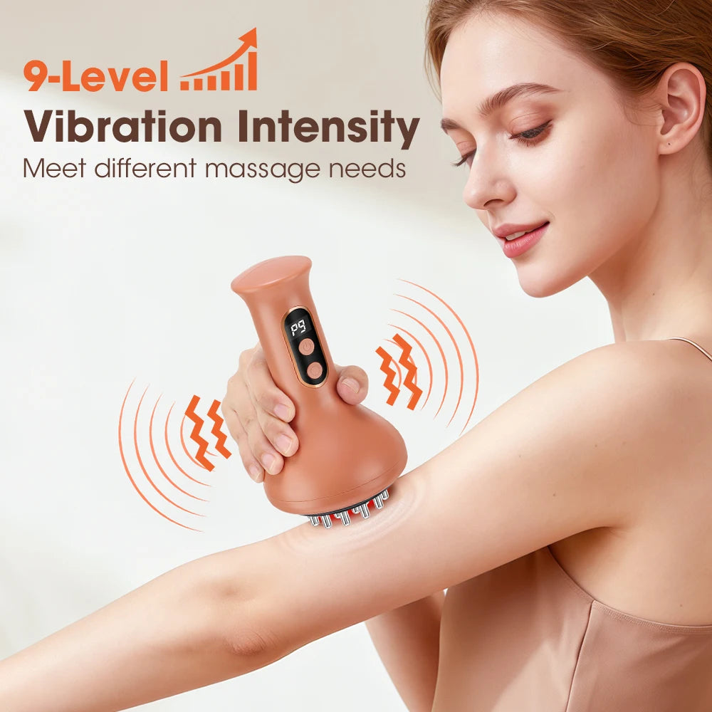 Masajeador Abdominal USB Recargable, Compresa Caliente y Guasha, Brazos y Piernas