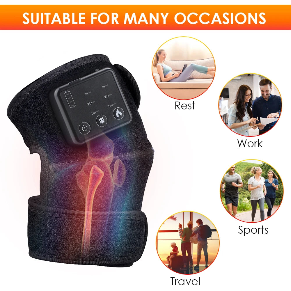 Masajeador de Rodilla con Calor e Infrarrojo Lejano, Soporte Articular
