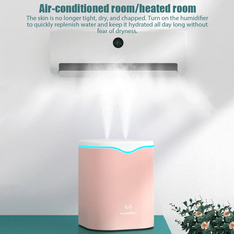 Humidificador USB 2000ml de Gran Capacidad con Doble Boquilla