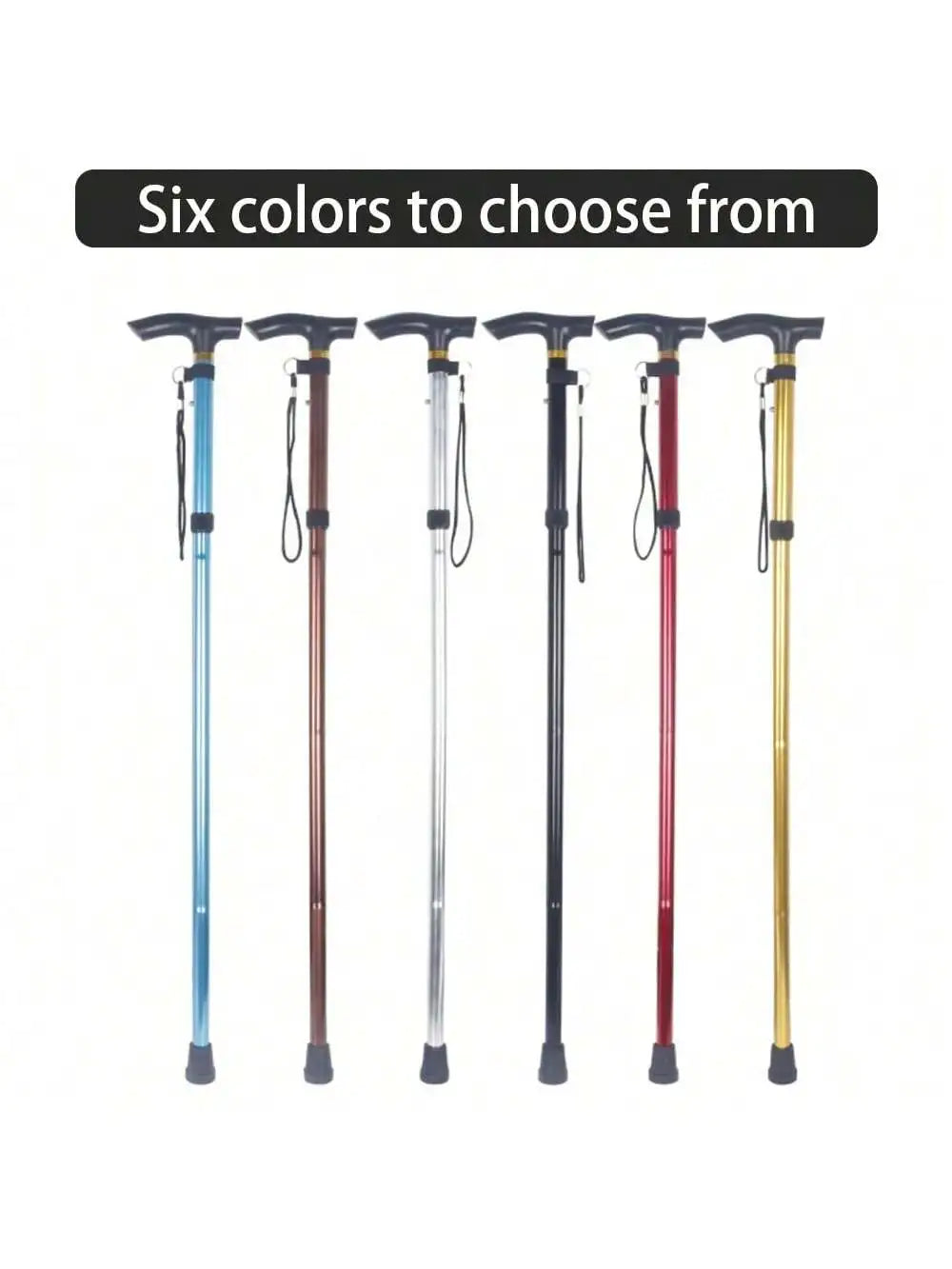 Telescopic crutch outdoor hiking stick aluminum alloy metal folding cane crutches suitable for the elderly