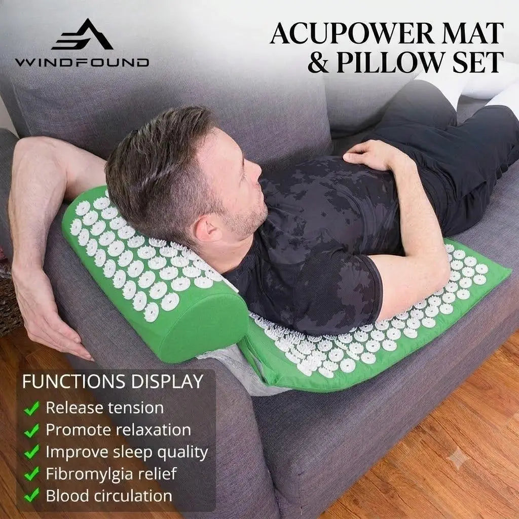 Set de Colchoneta y Almohada de Acupresión para Espalda y Cuello