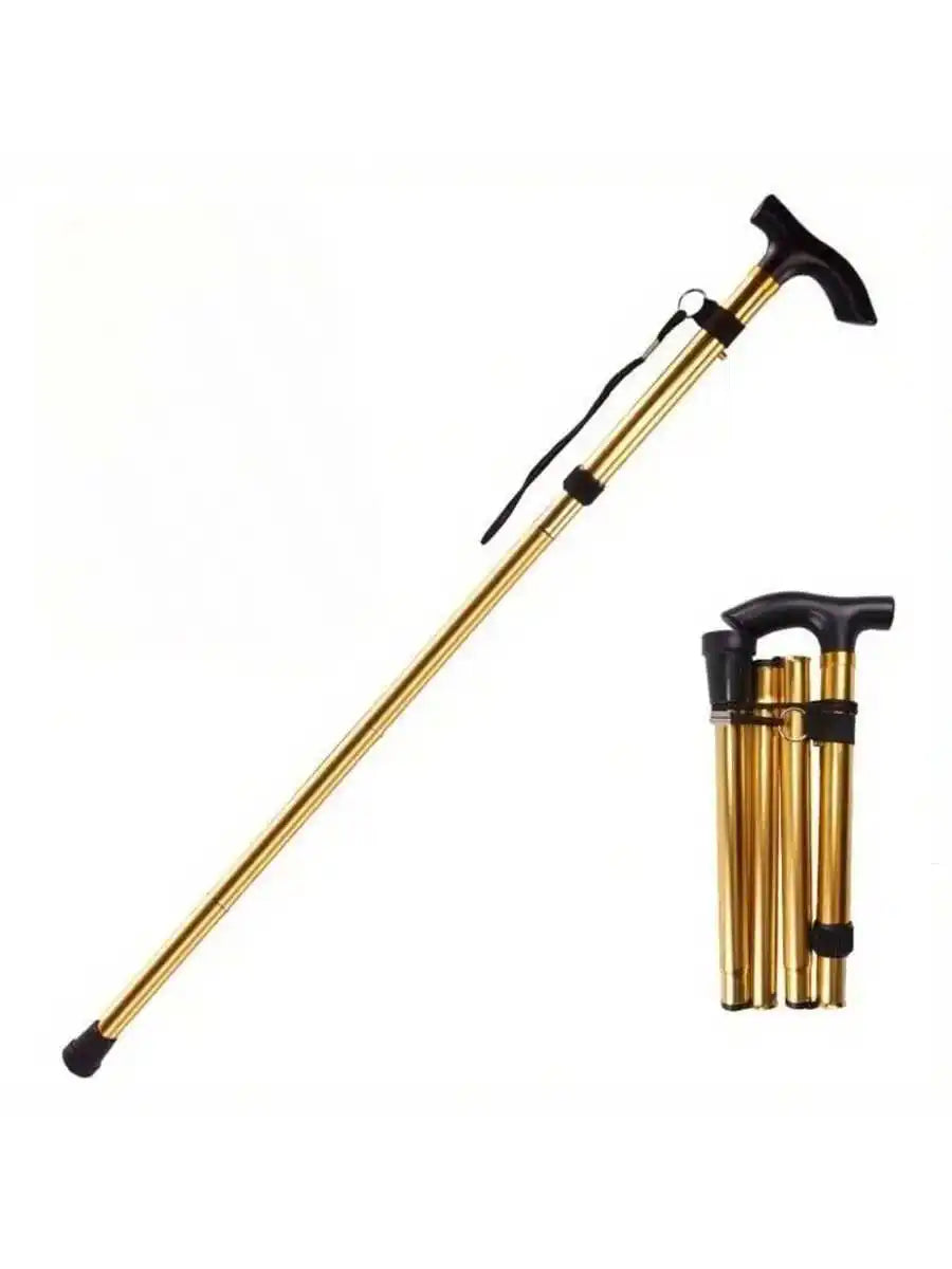 Telescopic crutch outdoor hiking stick aluminum alloy metal folding cane crutches suitable for the elderly