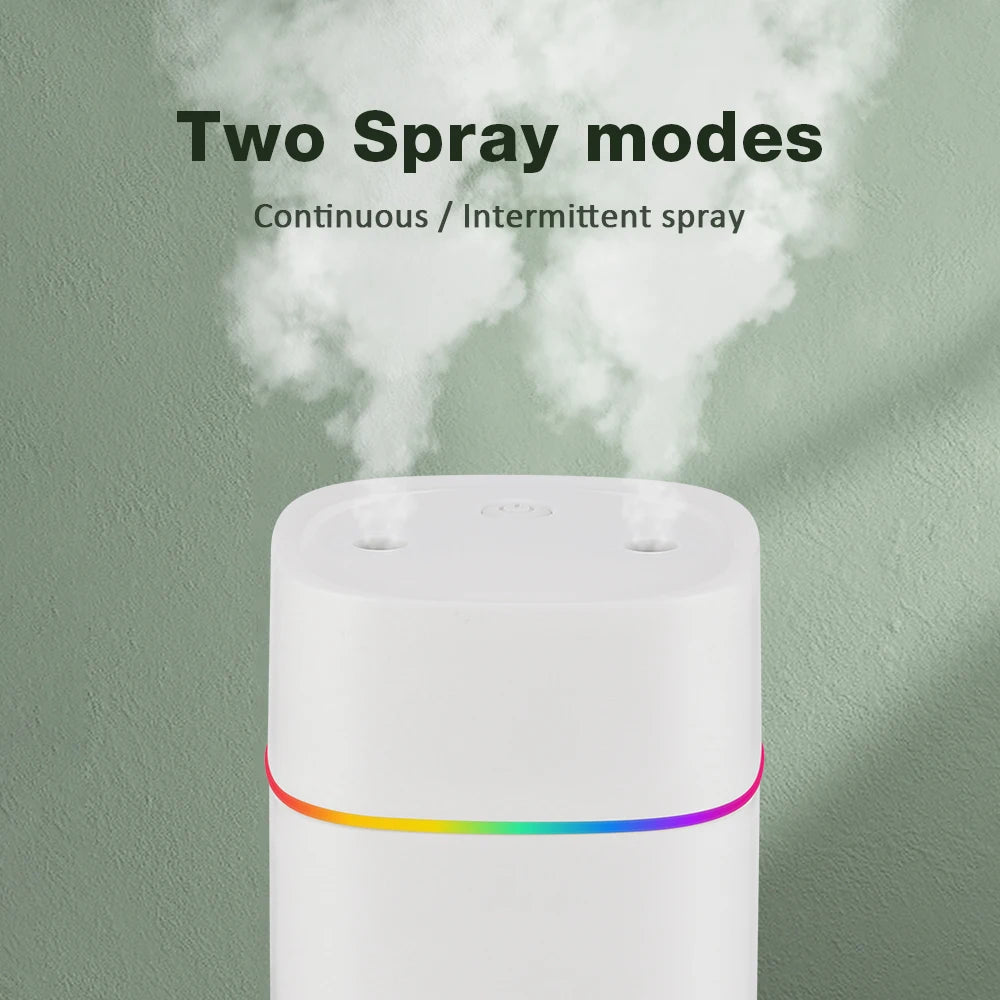 Humidificador 600ml con Doble Boquilla y Luces de Colores