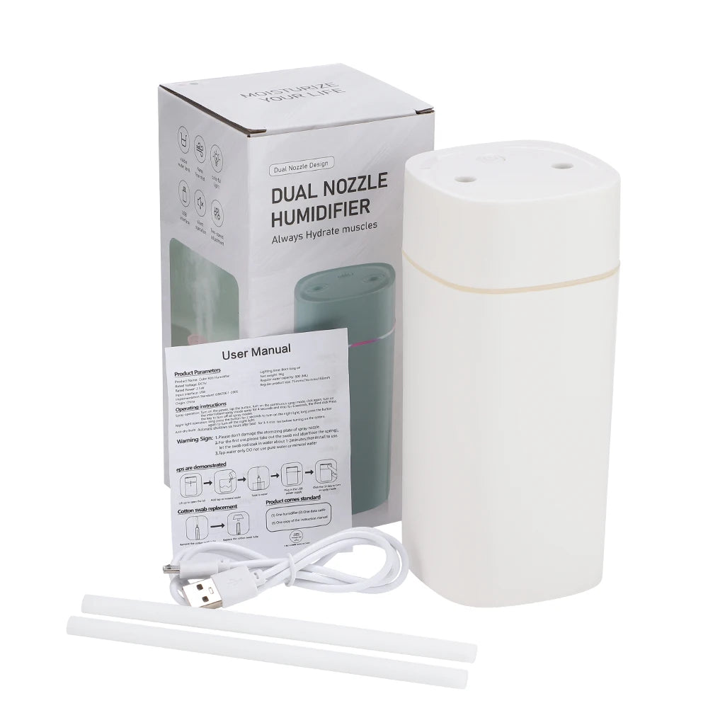 Humidificador 600ml con Doble Boquilla y Luces de Colores