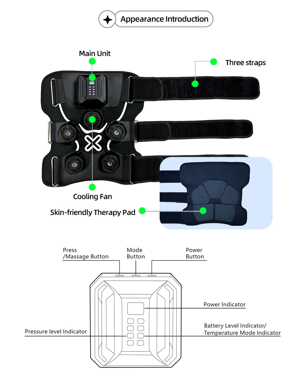 Portable Knee & Elbow Massagers With 5 Therapy Modes (Cold/Heat) For Pain Relief Sports Recovery Muscle Support