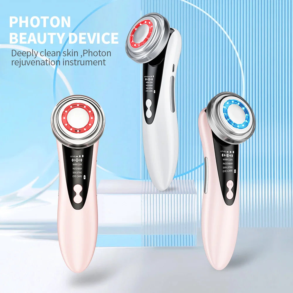 Masajeador Facial 7 en 1 con EMS y Luz LED
