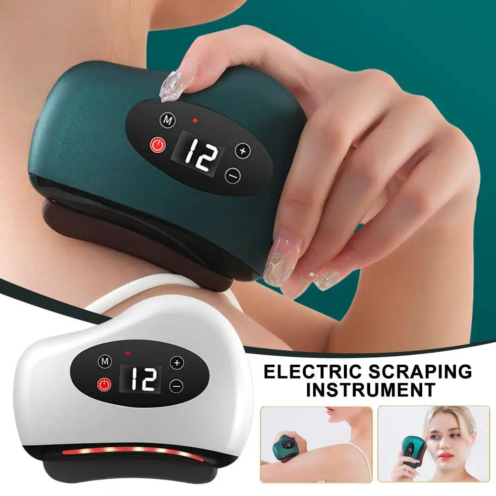 Masajeador Eléctrico Guasha con Compresa Caliente para Ojos, Rostro y Cuello