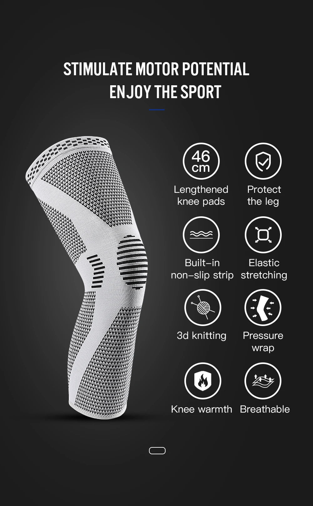 Rodillera de Compresión para Dolor de Rodilla, Meniscos y Artritis (Talla Gris)