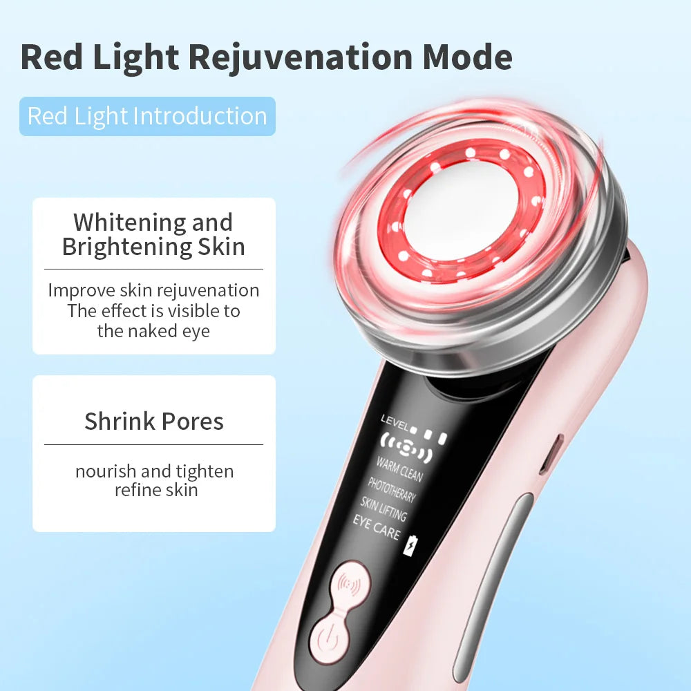 Masajeador Facial 7 en 1 con EMS y Luz LED