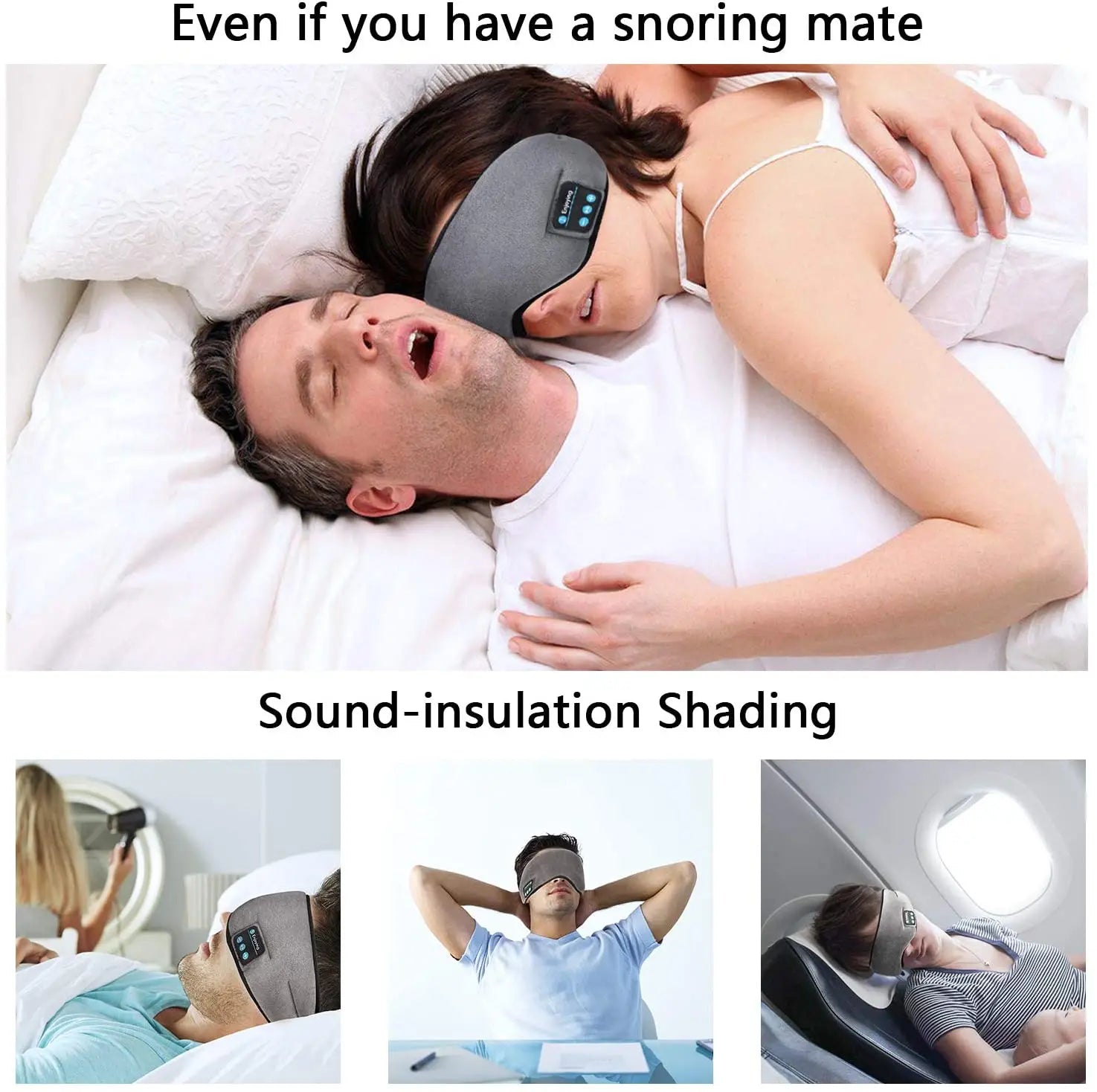 Antifaz 3D Bluetooth para Dormir