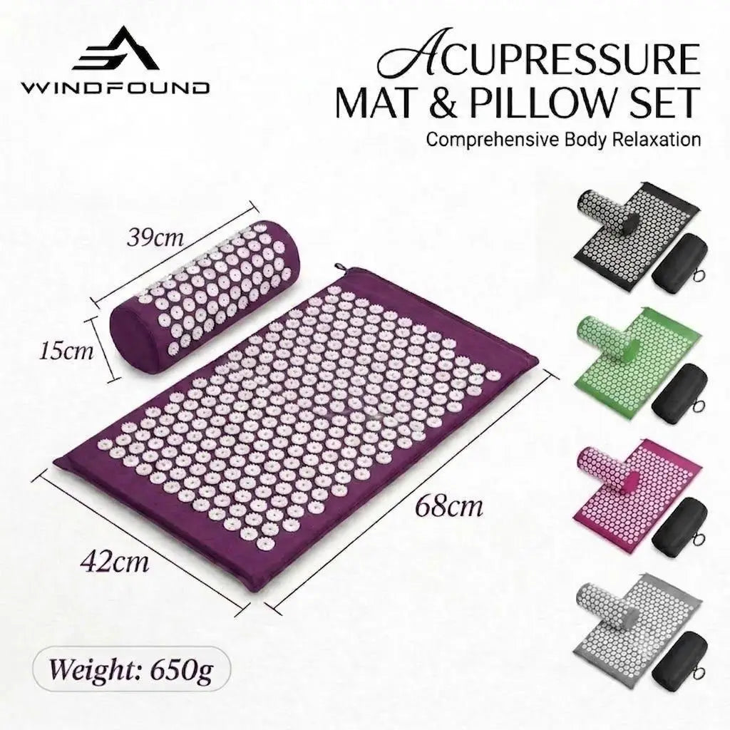 Set de Colchoneta y Almohada de Acupresión para Espalda y Cuello