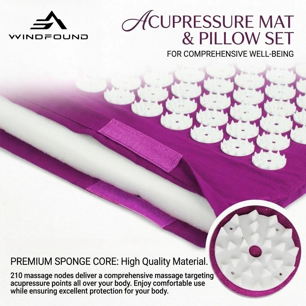 Set de Colchoneta y Almohada de Acupresión para Espalda y Cuello
