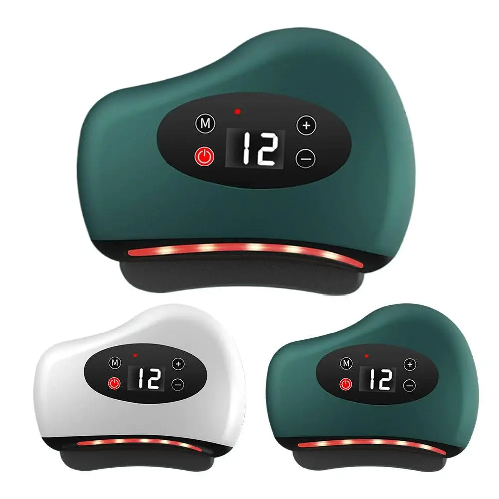 Masajeador Eléctrico Guasha con Compresa Caliente para Ojos, Rostro y Cuello