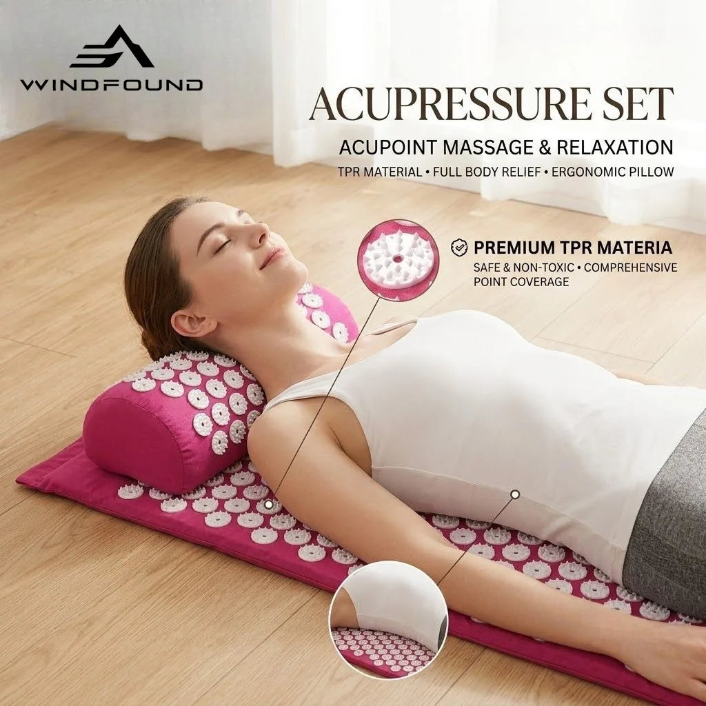 Set de Colchoneta y Almohada de Acupresión para Espalda y Cuello