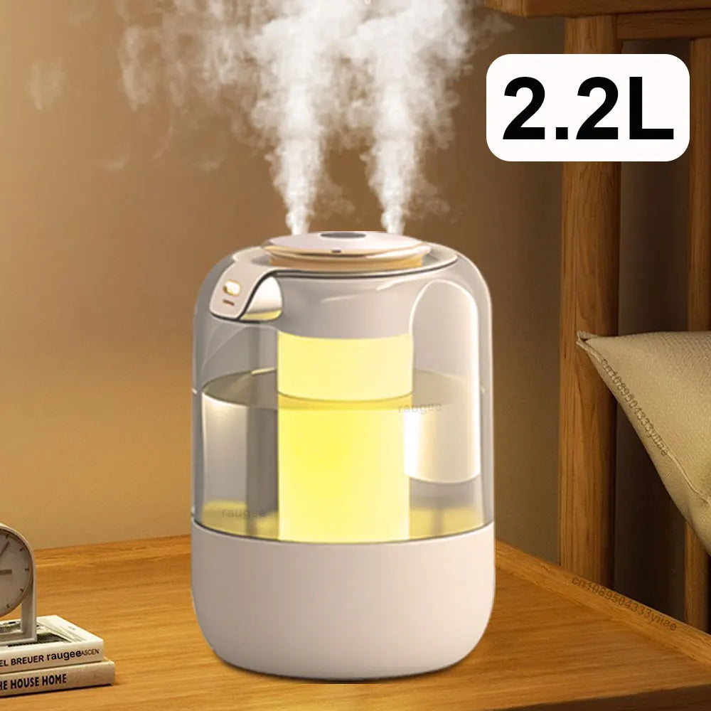 Humidificador de Aire 2.2L de Gran Capacidad con Luz Nocturna LED