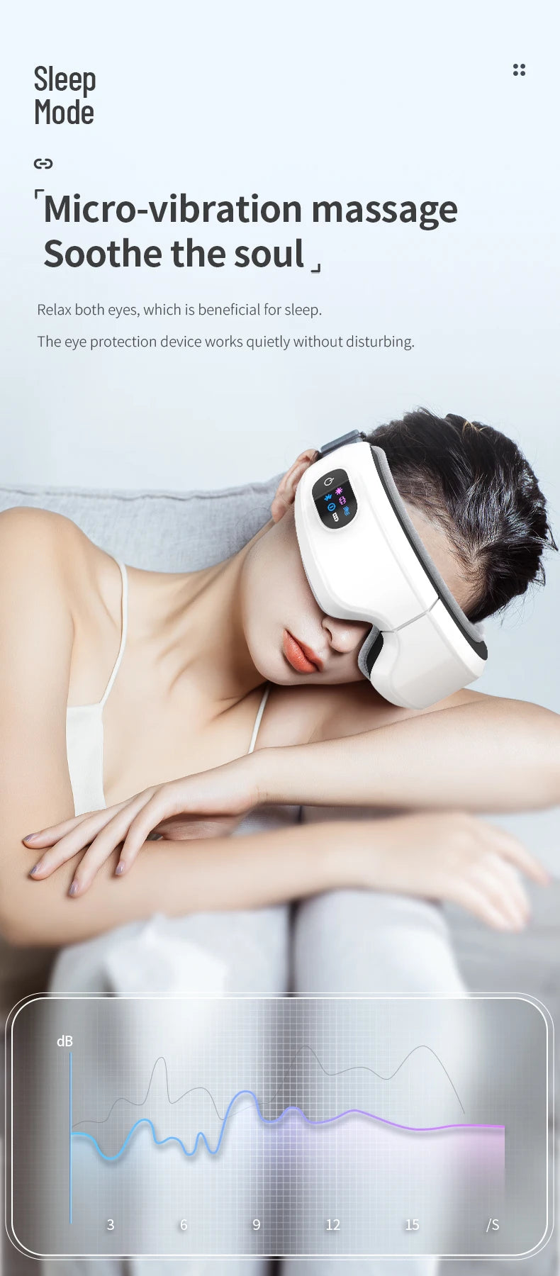 Masajeador de Ojos con Vibración y Calor, Baja Frecuencia, para Mujer