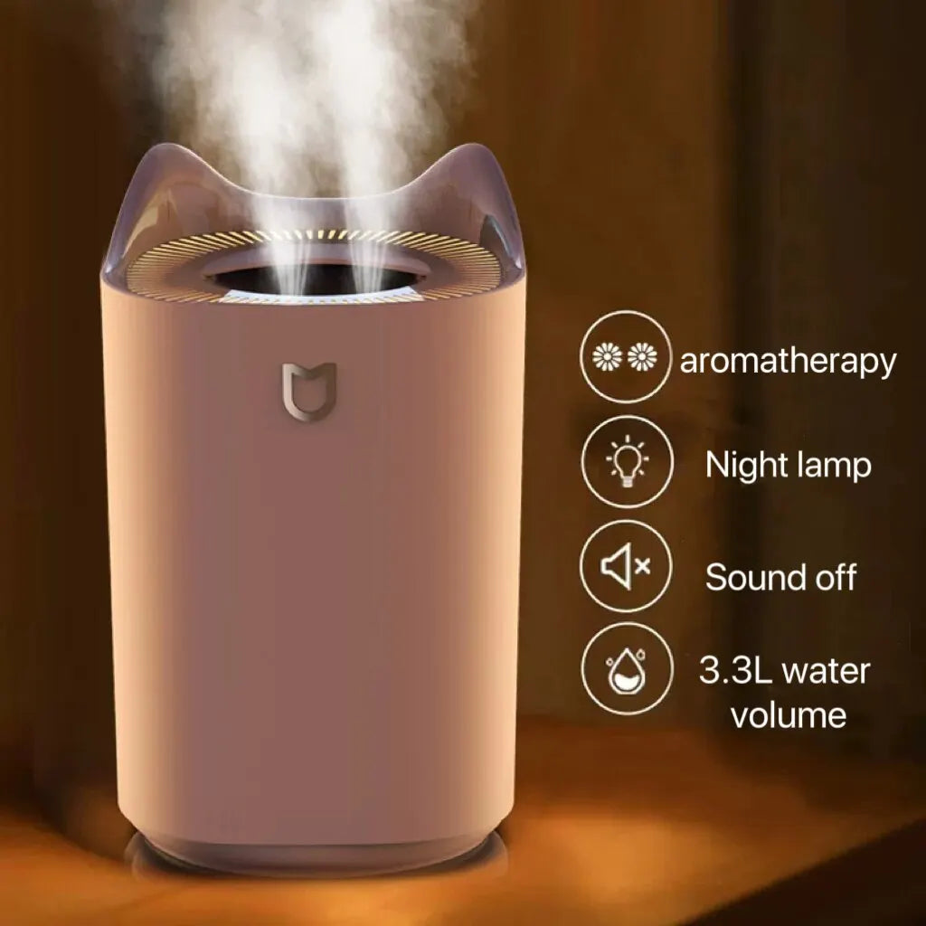 Humidificador de Doble Chorro 3000ml, Aroma y Vapor Frío