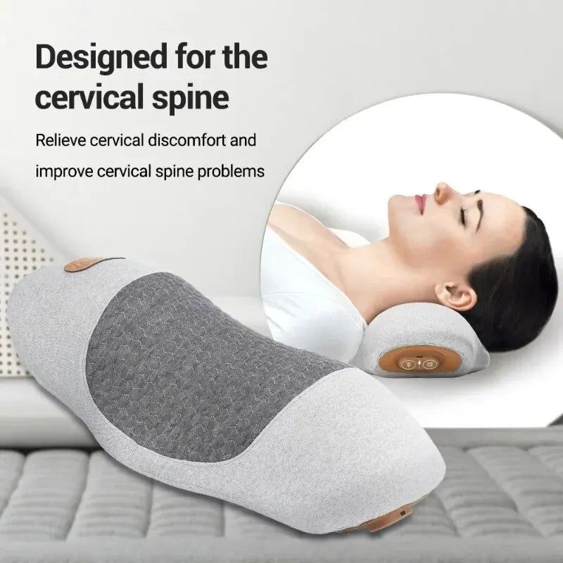 Masajeador Lumbar con Tracción y Calor, Soporte para Columna