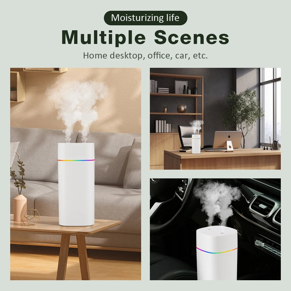 Humidificador 600ml con Doble Boquilla y Luces de Colores