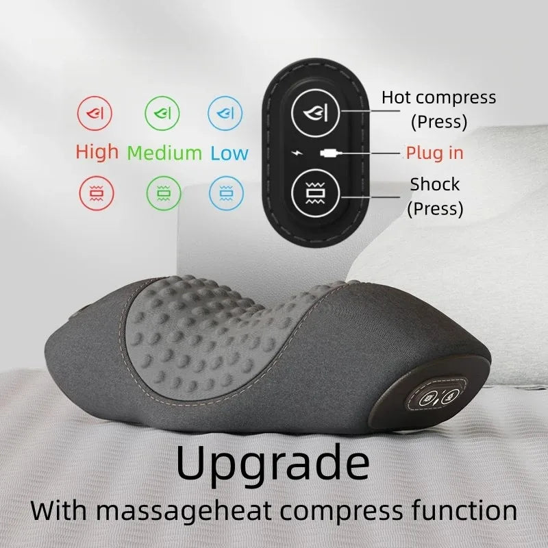 Masajeador Lumbar con Tracción y Calor, Soporte para Columna