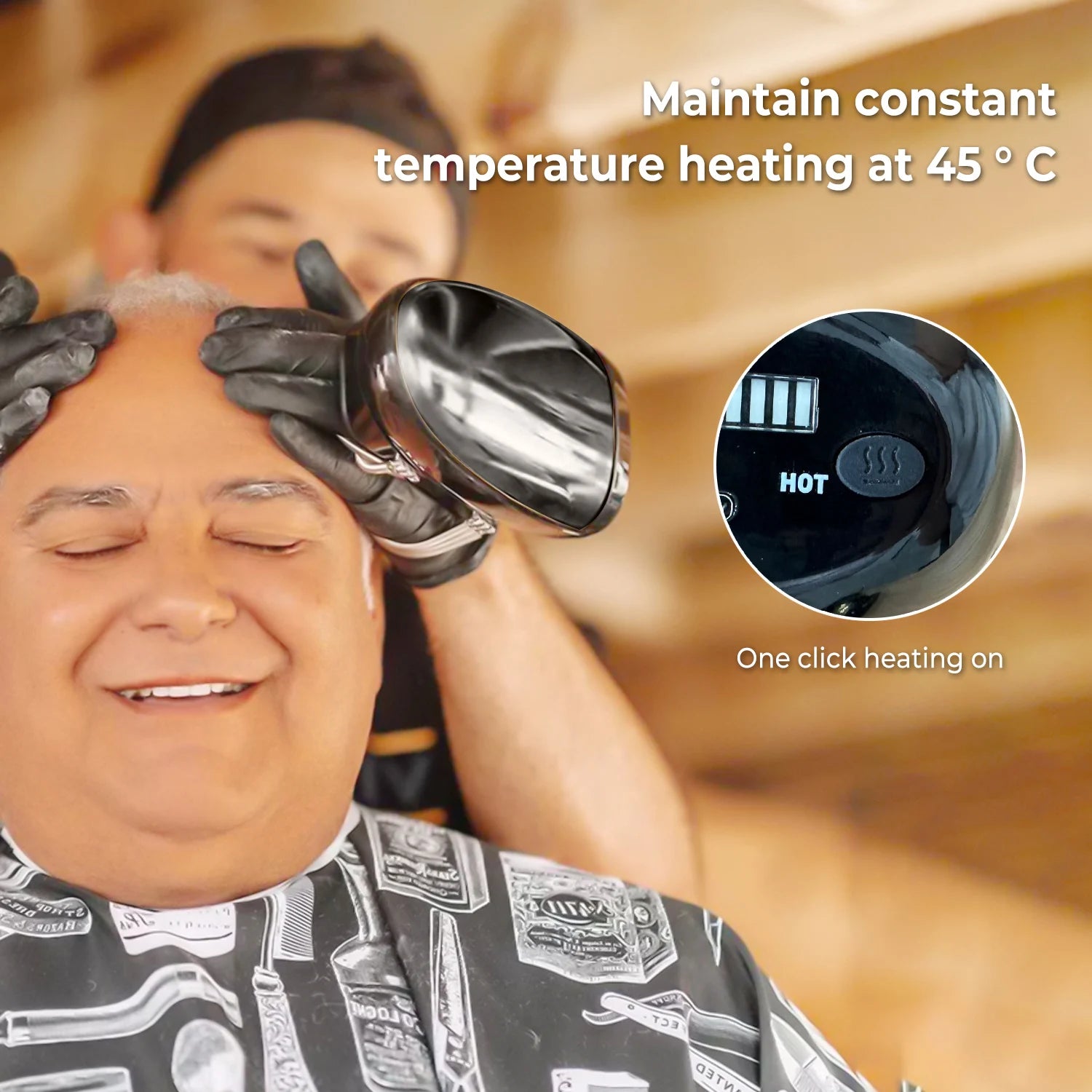 Masajeador de Barbería Profesional Inalámbrico con Calor, Cuello, Espalda, Cabeza y Rostro
