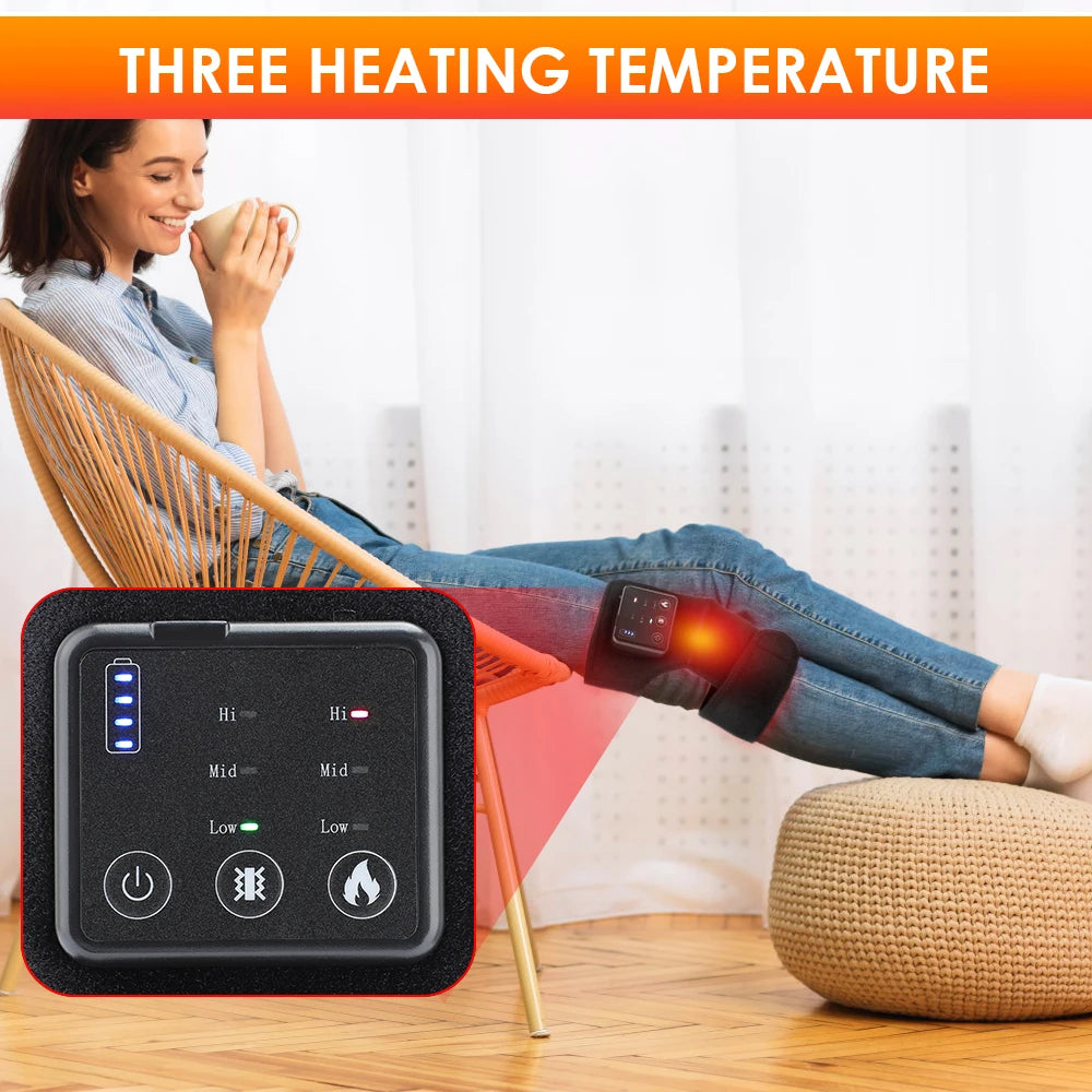 Masajeador de Rodilla con Calor e Infrarrojo Lejano, Soporte Articular