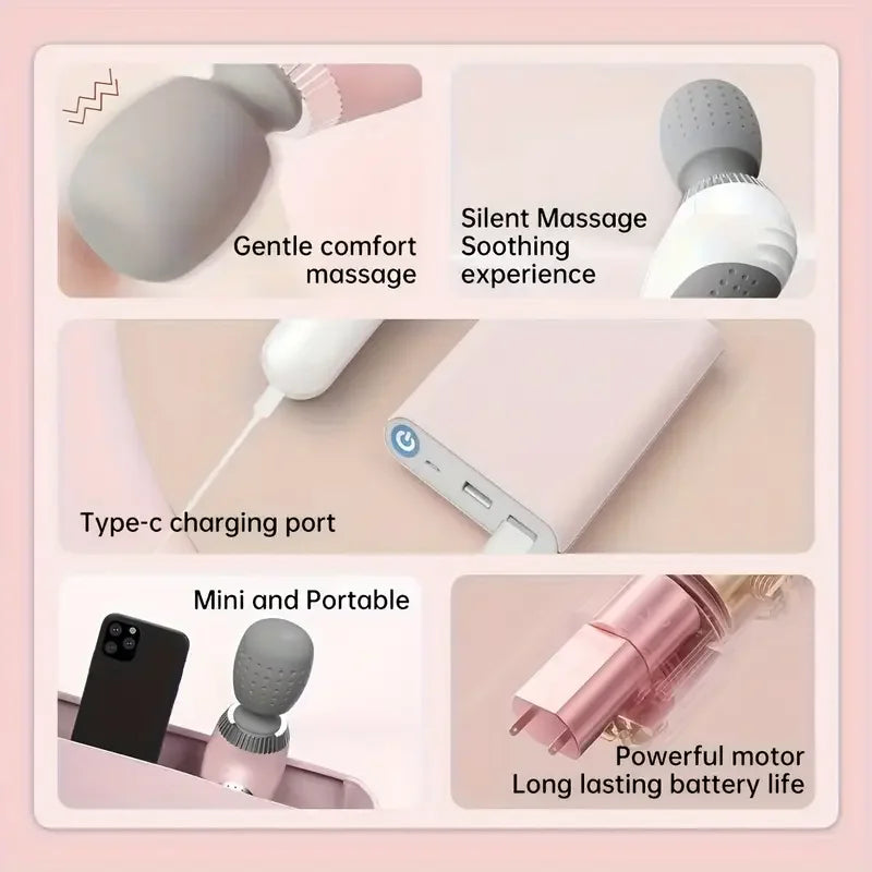 Masajeador Corporal Portátil USB, Alivio para Cuello, Espalda, Piernas y Cintura