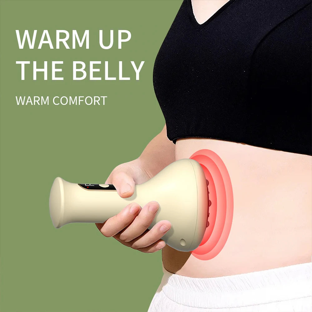 Masajeador Abdominal USB Recargable, Compresa Caliente y Guasha, Brazos y Piernas