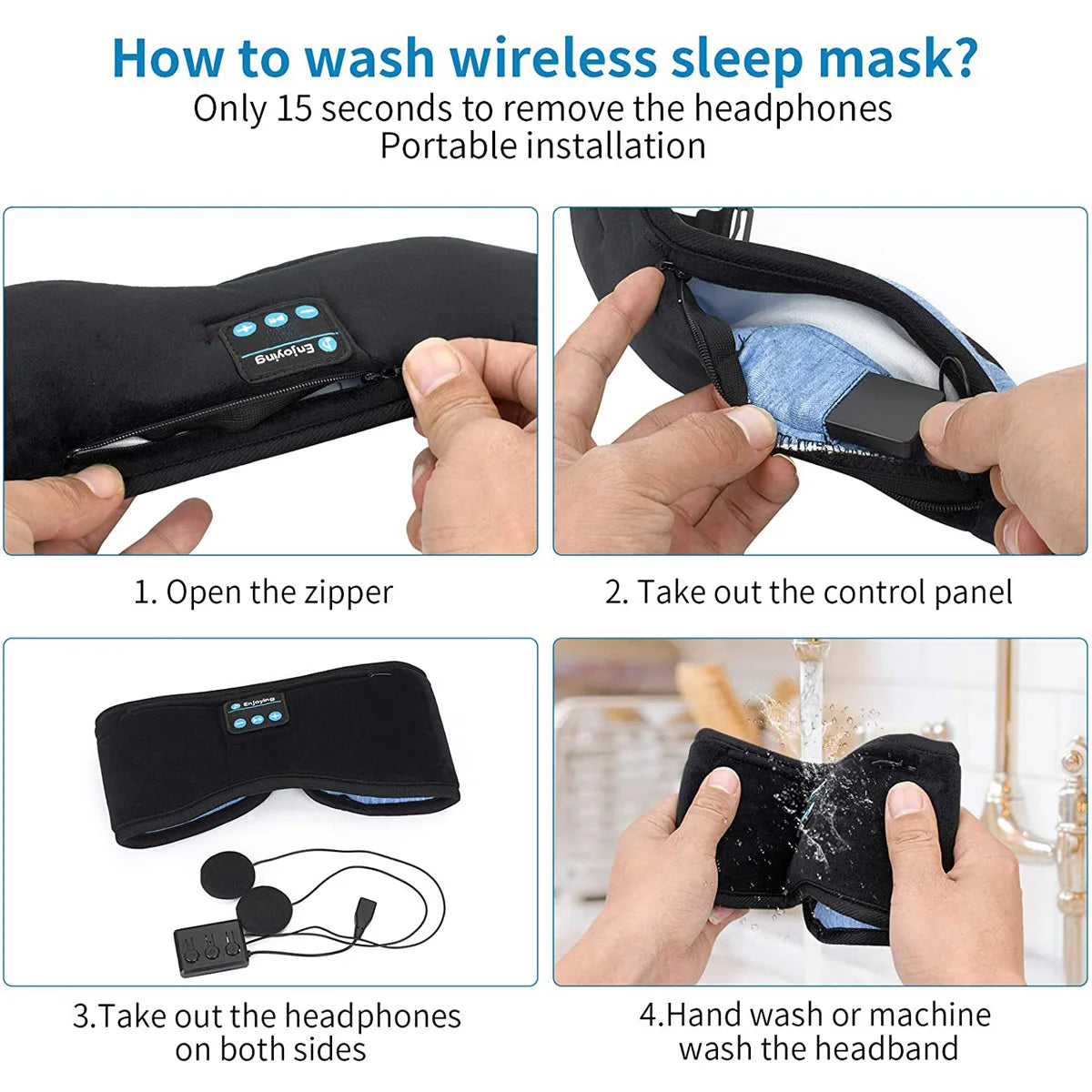 Antifaz 3D Bluetooth para Dormir