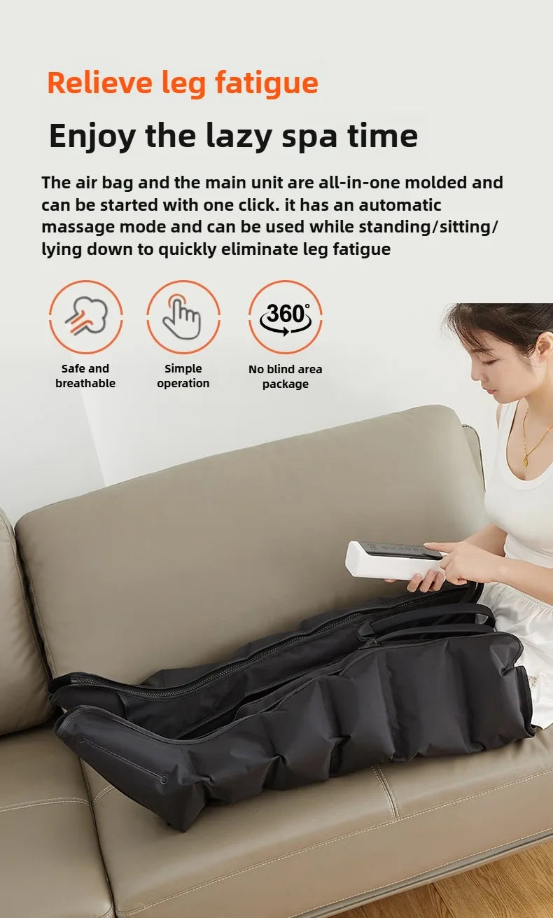 Jinkairui Electric Air Pressure Leg Massager Kneading Squeeze Deep Relaxation Calf Foot with Remote Control