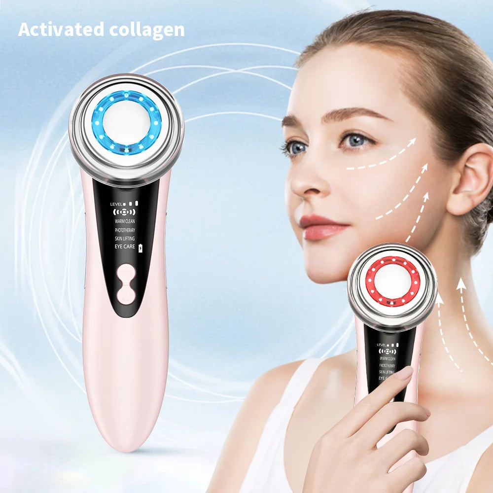 Masajeador Facial 7 en 1 con EMS y Luz LED
