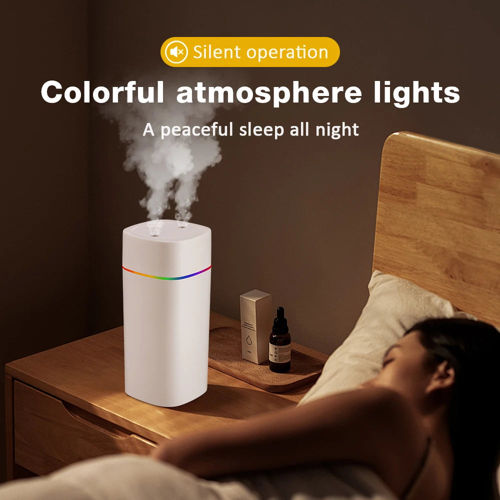 Humidificador 600ml con Doble Boquilla y Luces de Colores