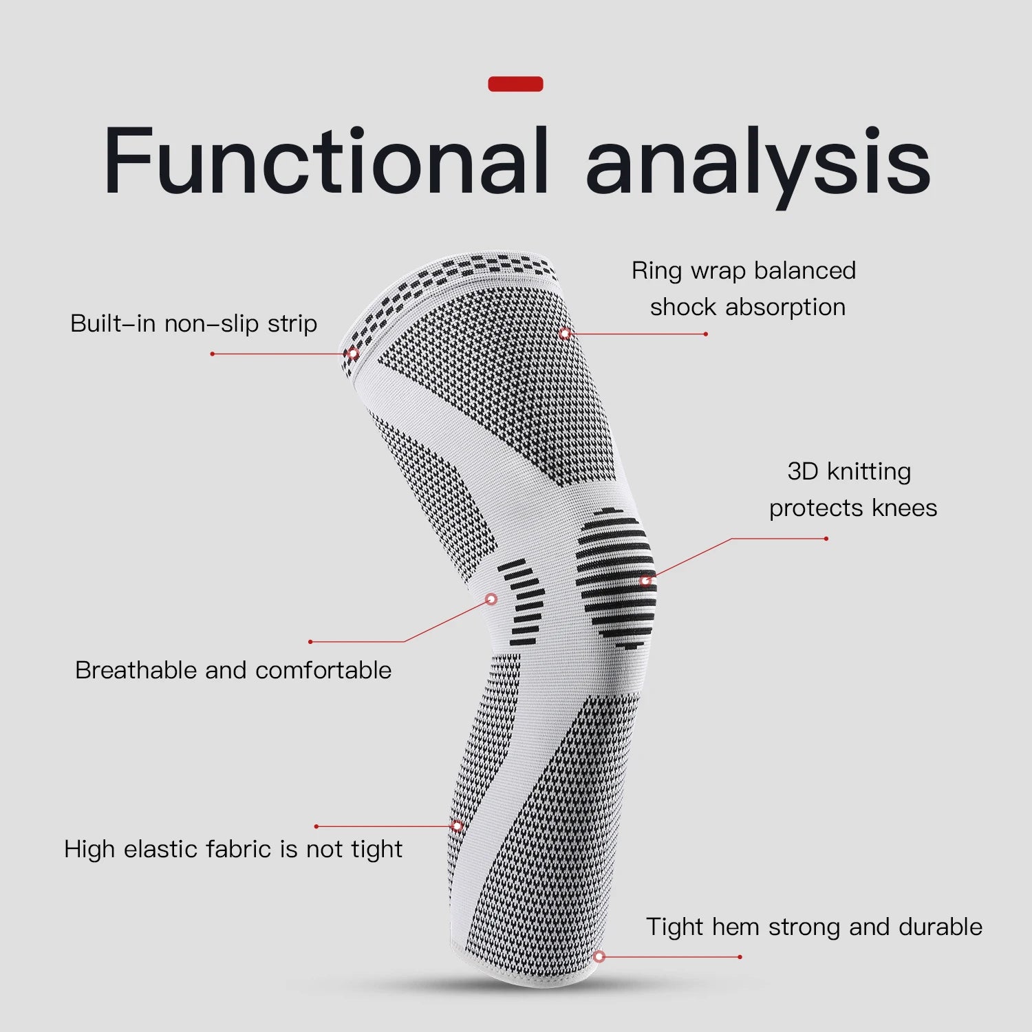 Rodillera de Compresión para Dolor de Rodilla, Meniscos y Artritis (Talla Gris)