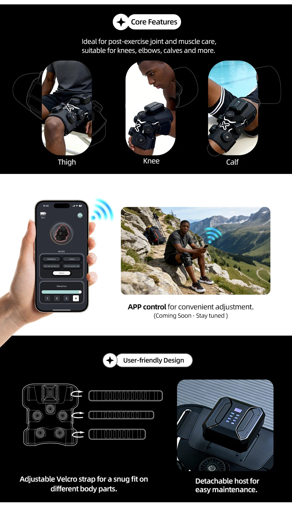 Portable Knee & Elbow Massagers With 5 Therapy Modes (Cold/Heat) For Pain Relief Sports Recovery Muscle Support